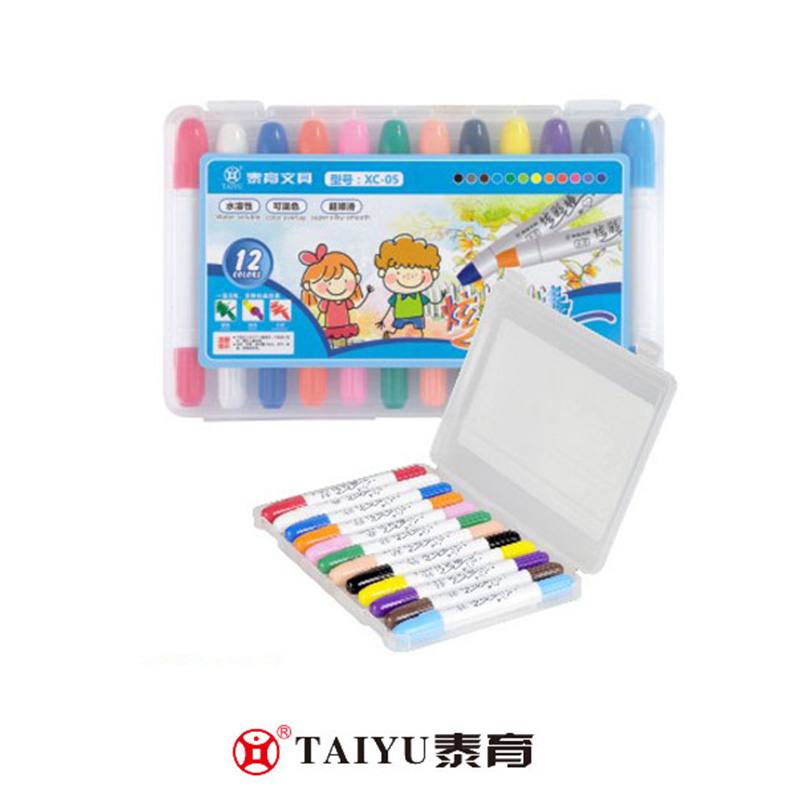 دانش آموزان از مداد رنگی 12 رنگ در جعبه Pp استفاده می کنند و به راحتی قابل نگهداری و حمل است Crayon-XC 05