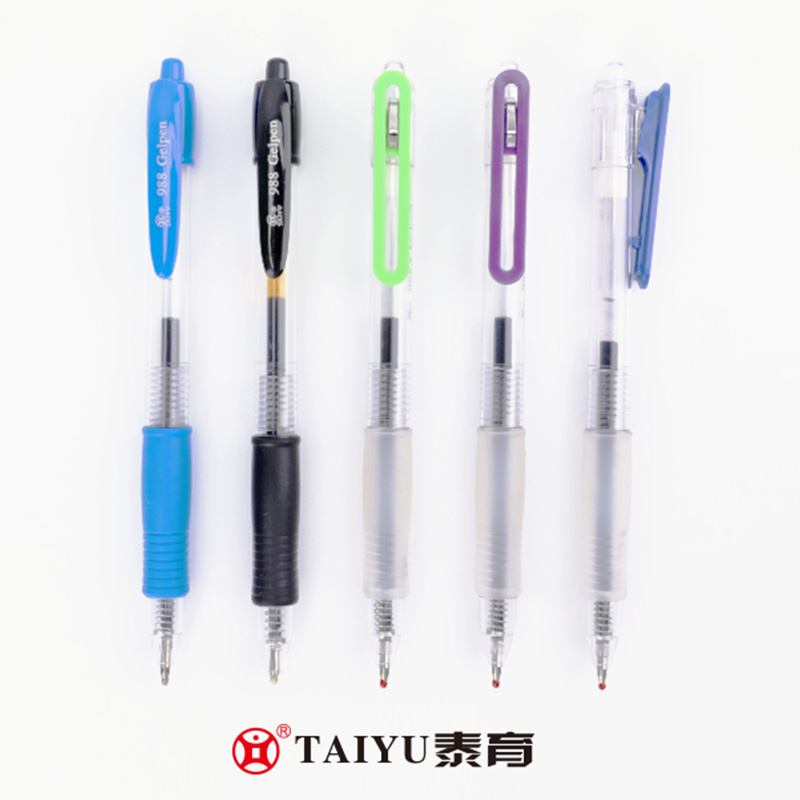 قلم ژل استفاده از دفتر با لاستیک و گیره انعطاف پذیر Costomized Color Gel Pen 988